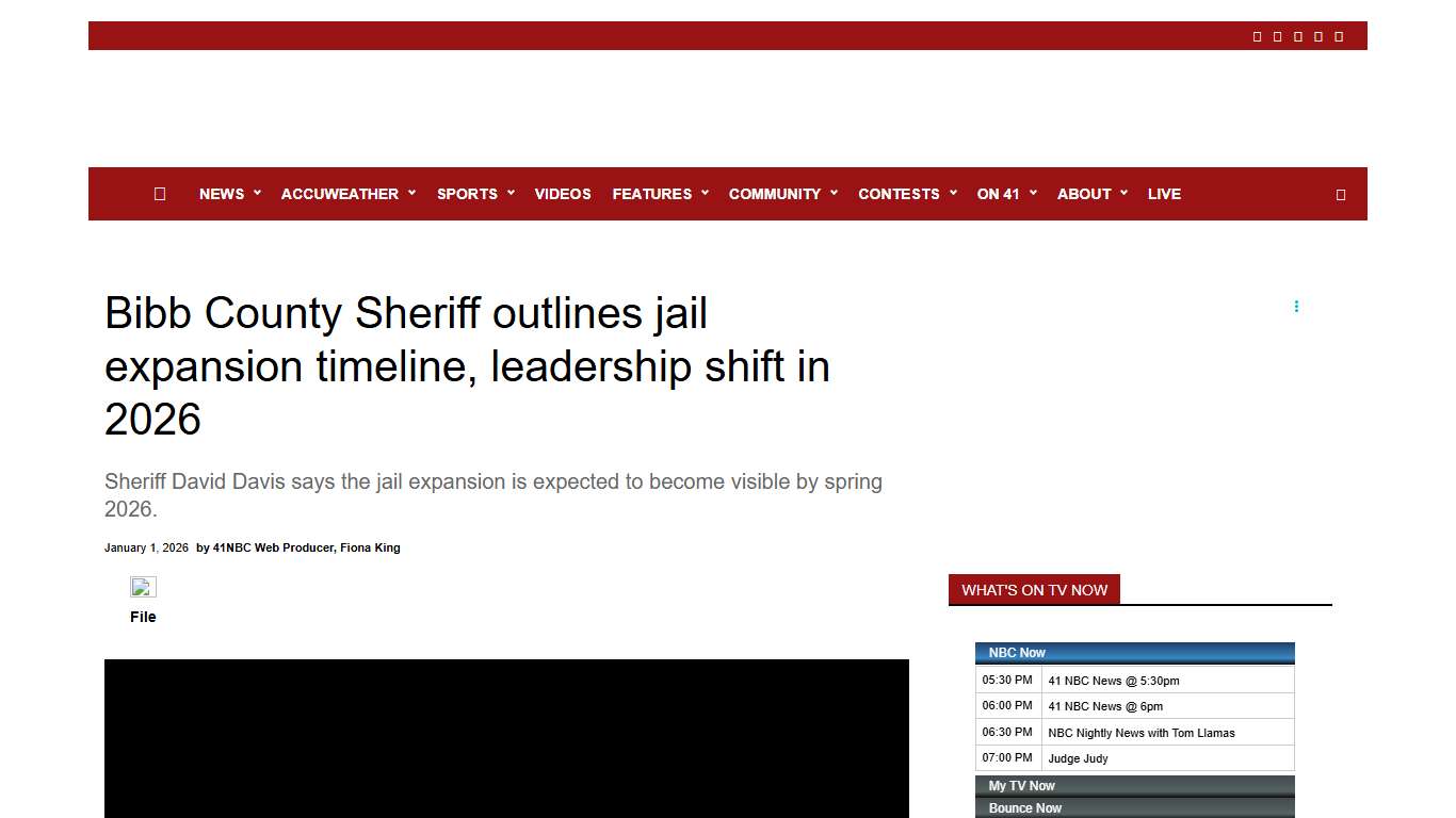 Bibb County Sheriff outlines jail expansion timeline, leadership shift in 2026 - 41NBC News WMGT-DT